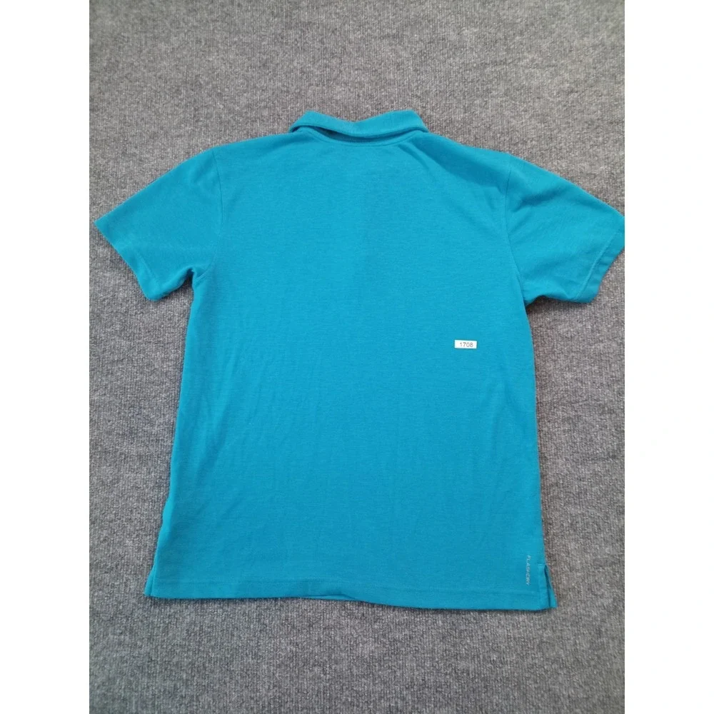 The North Face Polo Shirt Mens Medium Blue FlashDry Short Sleeve Logo